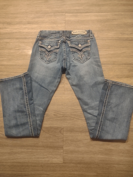 Rock Revival Denim - Rock Revival Women's Light Blue Embellished Back Pocket Jeans